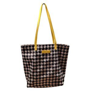 Vera Bradley Hello Yellow Houndstooth Tote Bag, Gently Used Condition